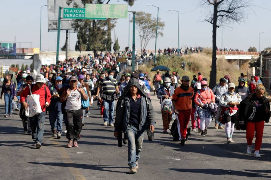 La caravana migrante lleg a la CDMX y se dirige a la Bas lica