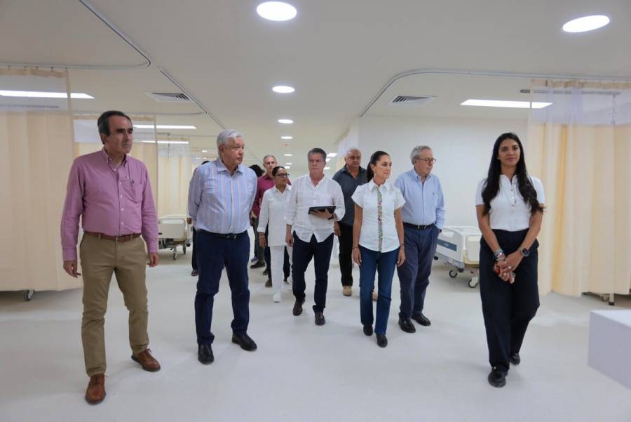 AMLO y Sheinbaum supervisan la obra del nuevo ISSSTE de Torreón
