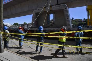 Continúan obras del Tren Interurbano México-Toluca bajo estricta vigilancia policial en Álvaro Obregón