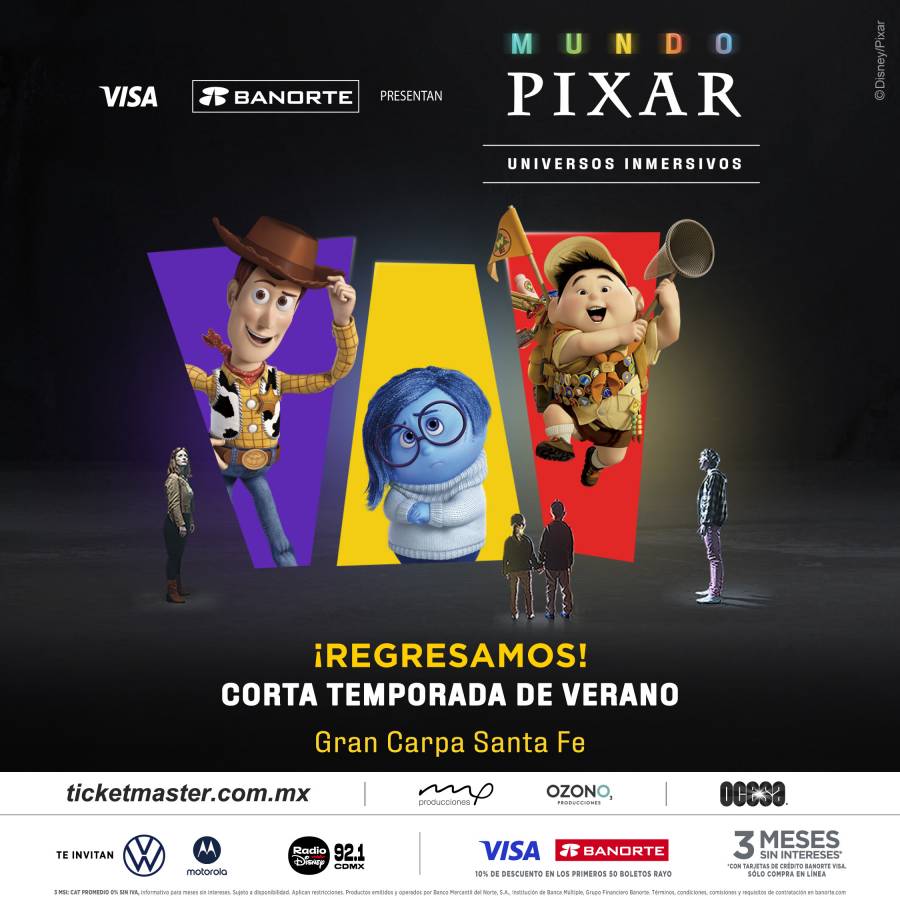 Mundo Pixar está de vuelta por corta temporada  LA EXPERIENCIA ESTÁ DE REGRESO