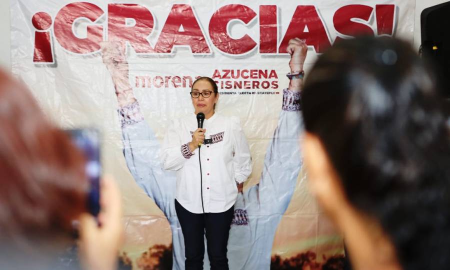 Azucena Cisneros promete prioridad en red de drenaje para La Laguna Chiconautla