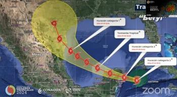 Esta noche el huracán Beryl, Categoría 2, ingresará a Quintana Roo, y el domingo o lunes golpeará en Tamaulipas